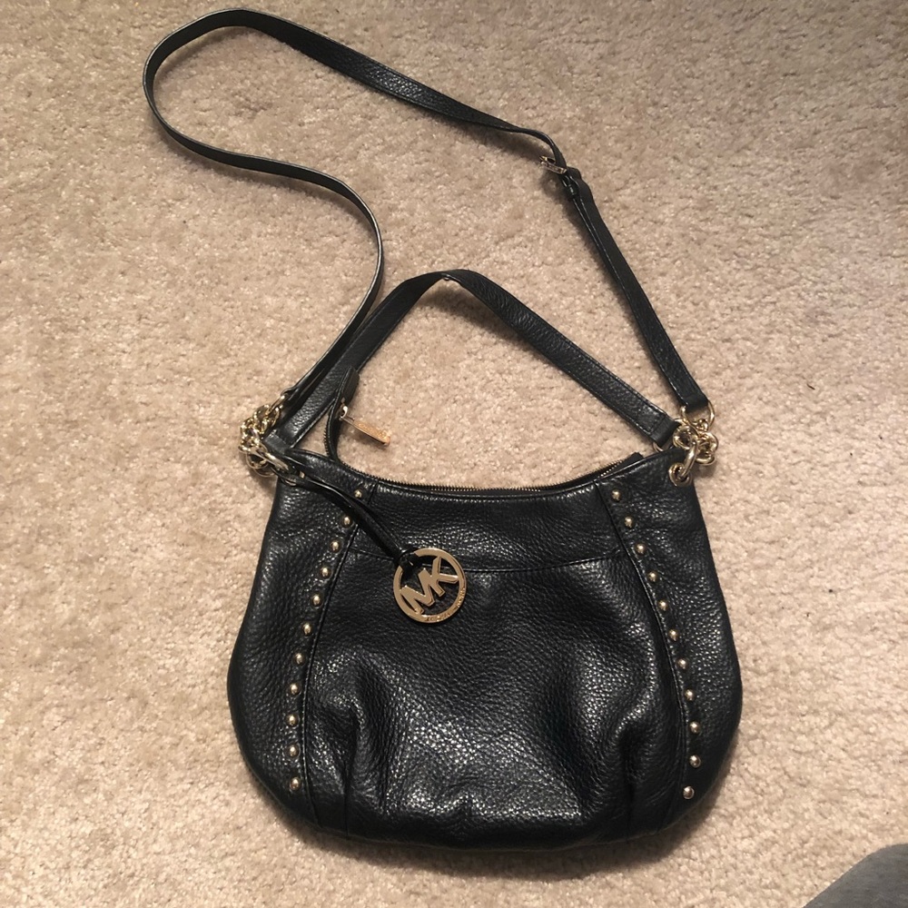 Black Leather Michael Kors Purse